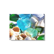 Blue Green Sea Glass Art Prints Canvas Beach Coast
