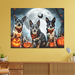 Toile Blue Heeler Halloween Épouvantable