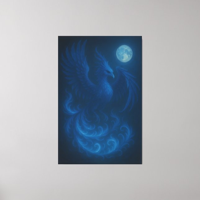 Toile Blue Moon Phoenix · Fine Art Canvas Print (Recto)