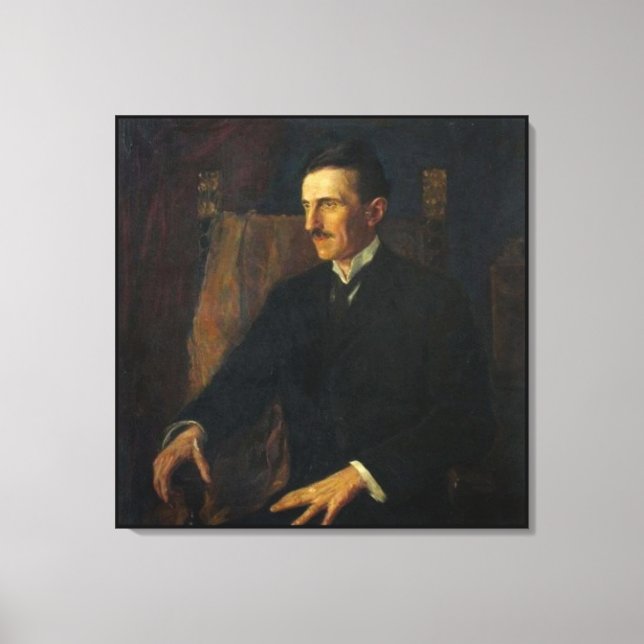 Toile Blue Portrait of Nikola Tesla (Recto)