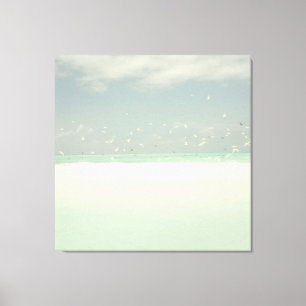 Toile Blue Sky Birds Beach Et Ocean Seashore Paysage