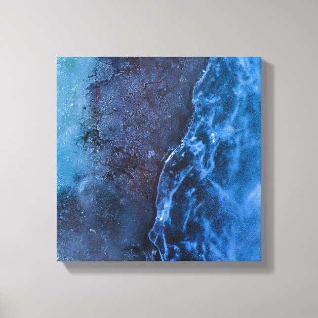 Toile Blue Turquoise Ice Photo Art (Recto)
