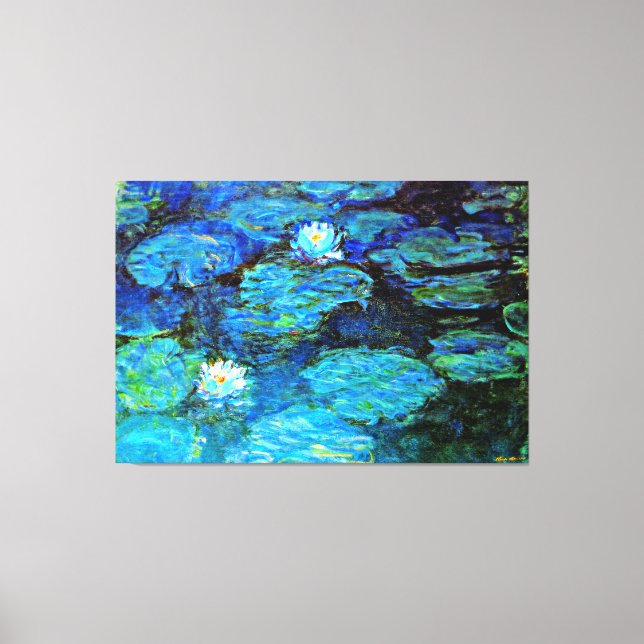 Toile Blue Water-Lys, peinture d'art (Recto)