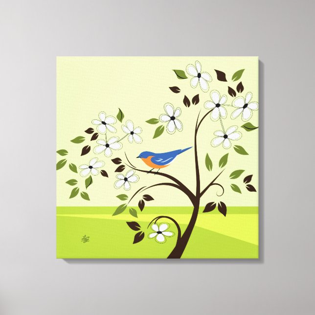 Toile Bluebird dans l'arbre (Recto)