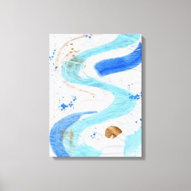 Toile Blues 030 Abstrait Aquarelle Texture Canvas (Recto)