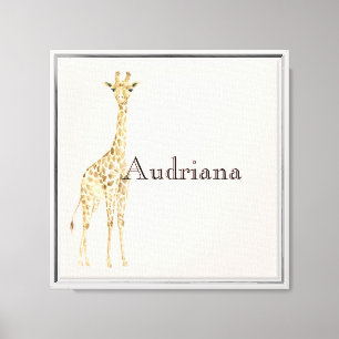 Toile Blush Peach Cute Giraffes Nom