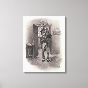Toile Bob Cratchit et Tim minuscule, de 'Charles Dickens
