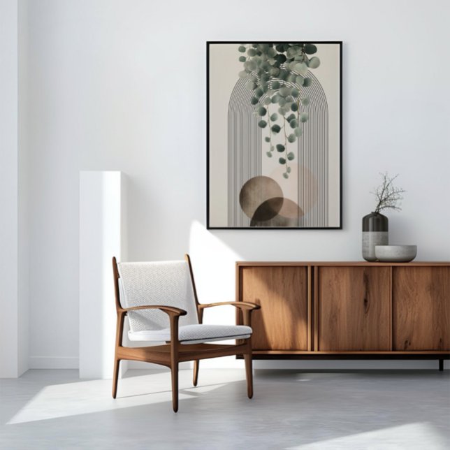 Toile Boho Arch Botanique | Eucalyptus Neutre Minimalist (Créateur téléchargé)