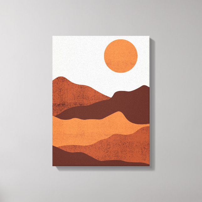 Toile Boho Chic Desert Mountains Paysage (Recto)