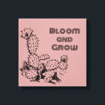 Toile Boho Desert Cactus Wall Art Pink<br><div class="desc">Bring warmth and inspiration into your space with this boho desert-inspired wall art. Featuring a minimalist cactus and rose illustration paired with the uplifting “Bloom and Grow” quote, this design blends soft pink tones with bold black line work for a modern, stylish look. Perfect for creating a calm, aesthetic atmosphere,...</div>