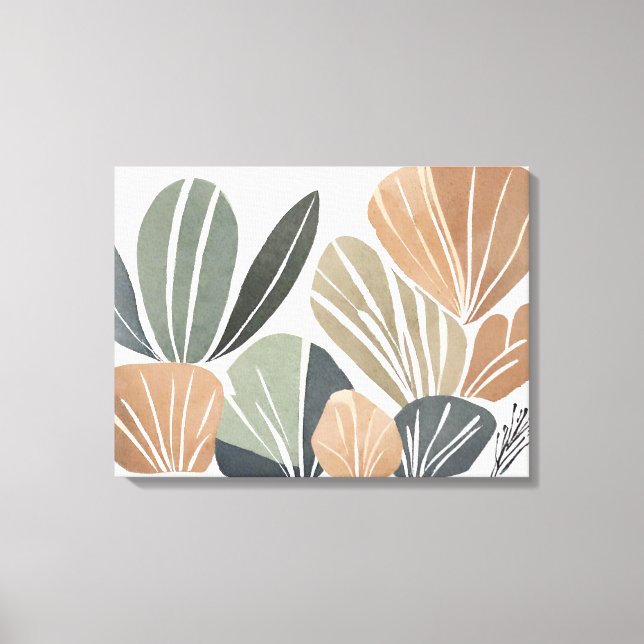 Toile Boho Flower Leaf style d'art botanique Simple Mode (Recto)