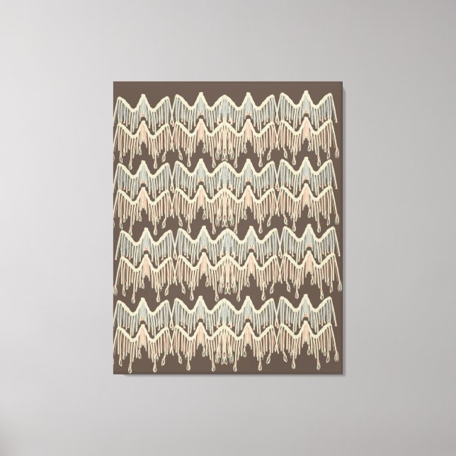 Toile Boho Macrame Peinture Doodle Art (Recto)