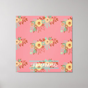 Toile Boho moderne rose floral