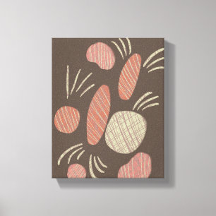 Toile Boho Organic Stone Boulders Collage