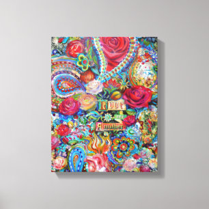 Toile Boho Paisley Love Another Canvas Print