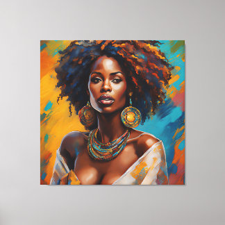 Toile Boho Woman in Sunflower Expressive Hippie