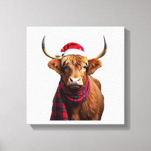 Toile Boho Xmas Noël T-Shirt Vache des Highlands (1)