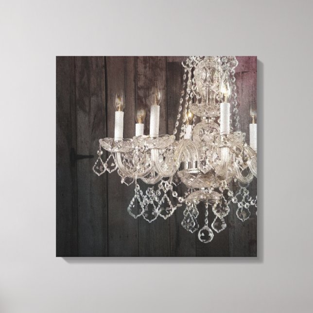 Toile Bois de grange Chandelier vintage parisien (Recto)