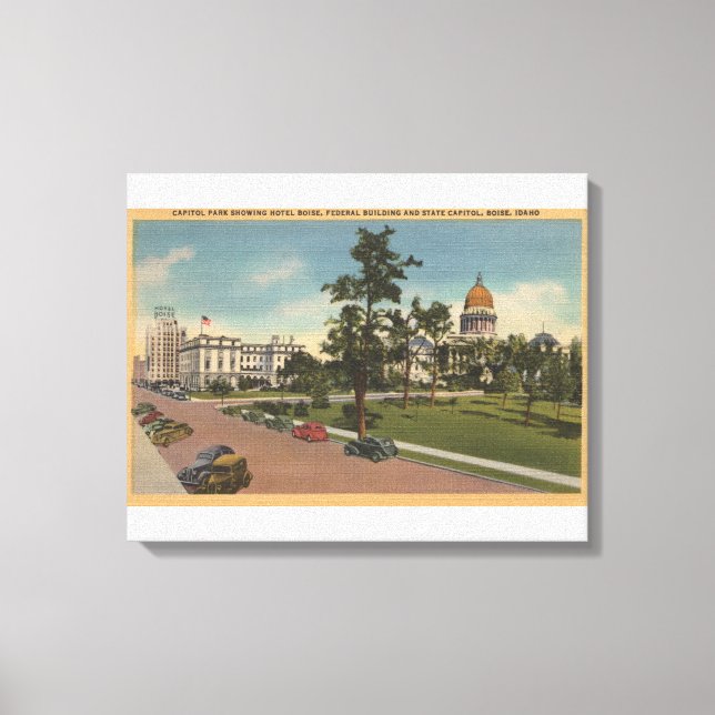 Toile Boise, ID - Vue du parc de la Capitale et des envi (Recto)