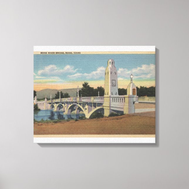 Toile Boise, ID - Vue du pont de la rivière Boise (Recto)