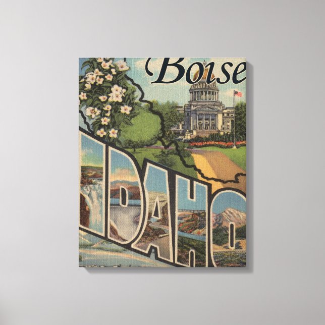 Toile Boise, IdahoGrandes lettres ScènesBoise, ID (Recto)