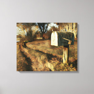 Toile Boîte aux lettres rustique sur une route de campa