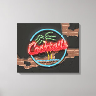 Toile Boîte de nuit Cocktails Neon