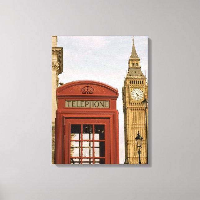 Toile Boîte téléphonique et tour de Big Ben (Recto)