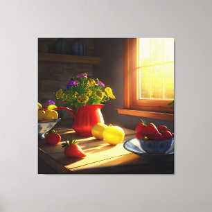 Toile Bol de Fruit et Fleurs au soleil 5