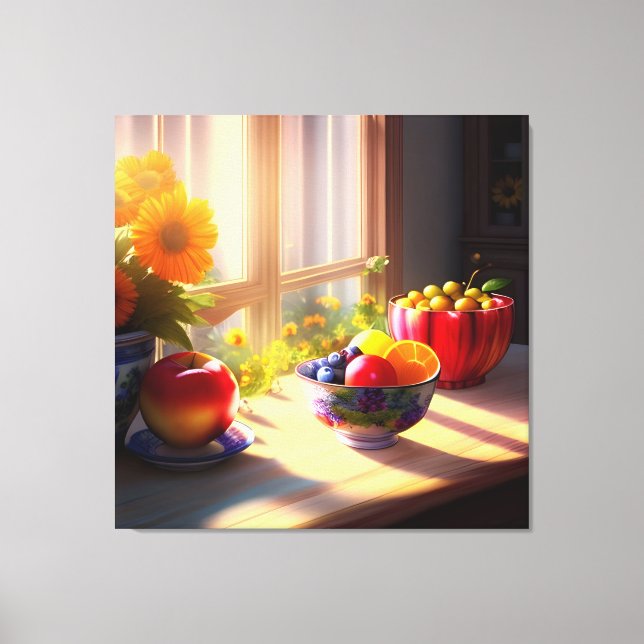 Toile Bol de Fruit et Fleurs au soleil 6 (Recto)