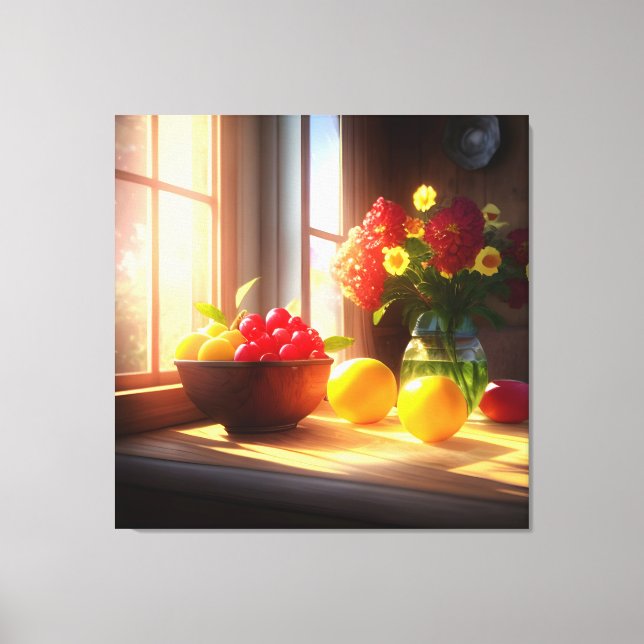 Toile Bol de Fruit et Fleurs au soleil 8 (Recto)
