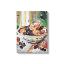 Bol de pêches et de cerises fraîches nature morte