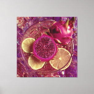Toile Bol vibrant de fruit du dragon et de citron