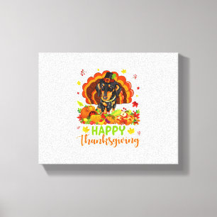 Toile Bon thanksgiving Dachshund Chien Turquie Amoureux