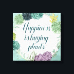 Toile Bonheur plante | Happines achète des Plantes<br><div class="desc">Profitez de ce design de typographie succulent et créatif sur un produit ou une pièce murale pour mettre en valeur et ajouter au monde qui vous entoure. Artiste : Grace Popp</div>