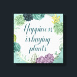 Toile Bonheur plante | Happines achète des Plantes<br><div class="desc">Profitez de ce design de typographie succulent et créatif sur un produit ou une pièce murale pour mettre en valeur et ajouter au monde qui vous entoure. Artiste : Grace Popp</div>