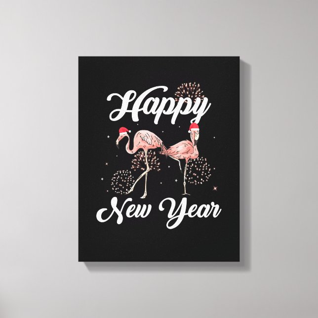 Toile Bonne année 2023 tenue pour Flamant rose Lover Nou (Recto)