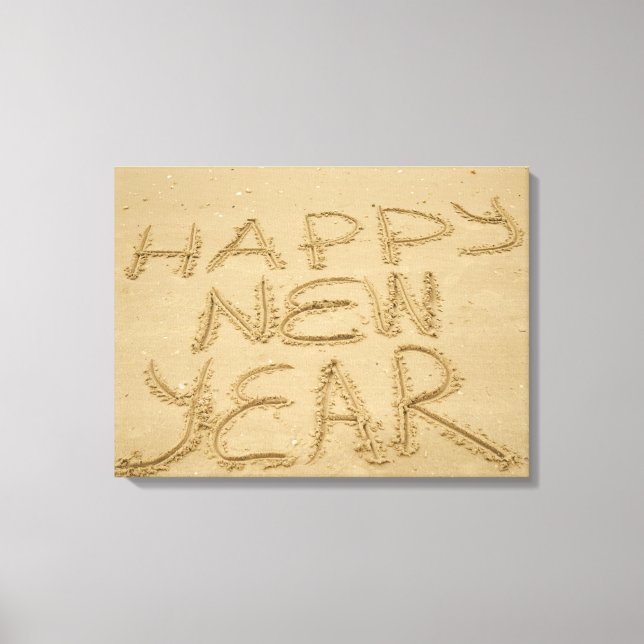 Toile Bonne année dans le sable (Recto)