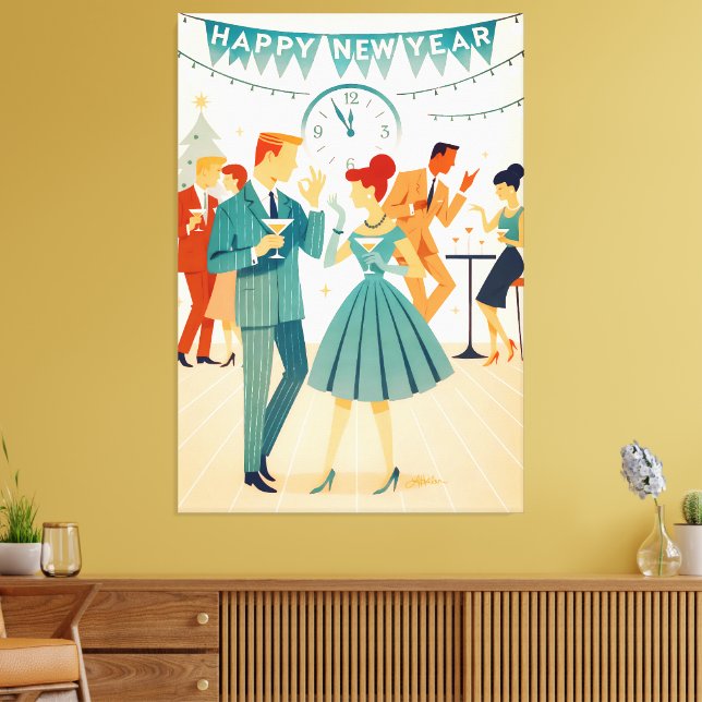 Toile Bonne année milieu du siècle La danse du Martini (Insitu(Salon))