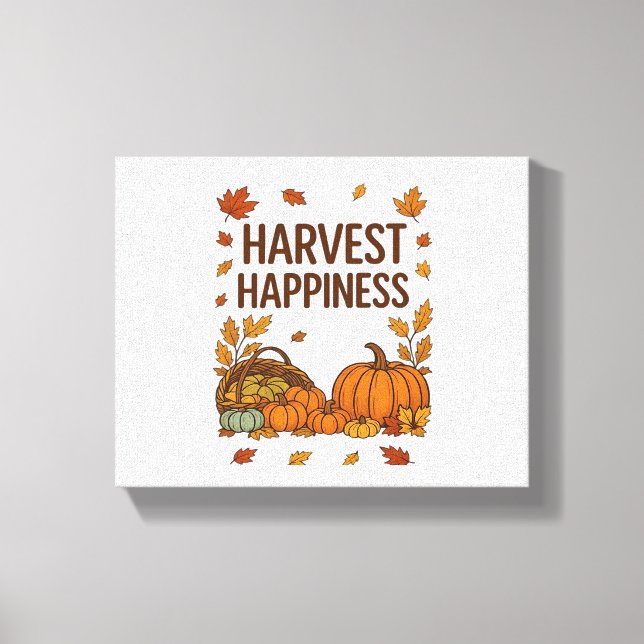 Toile Bonne récolte - Citrouille d'automne et feuilles d (Recto)