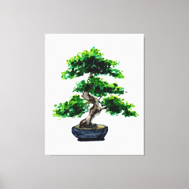 Toile Bonsaï à l'aquarelle japonaise (Recto)