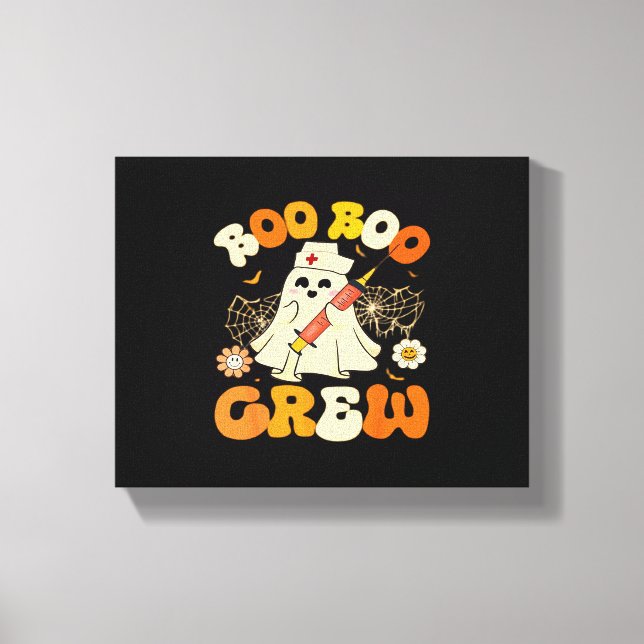 Toile Boo Boo Crew Drôle Fantôme Pour Infirmière, Rétro  (Recto)