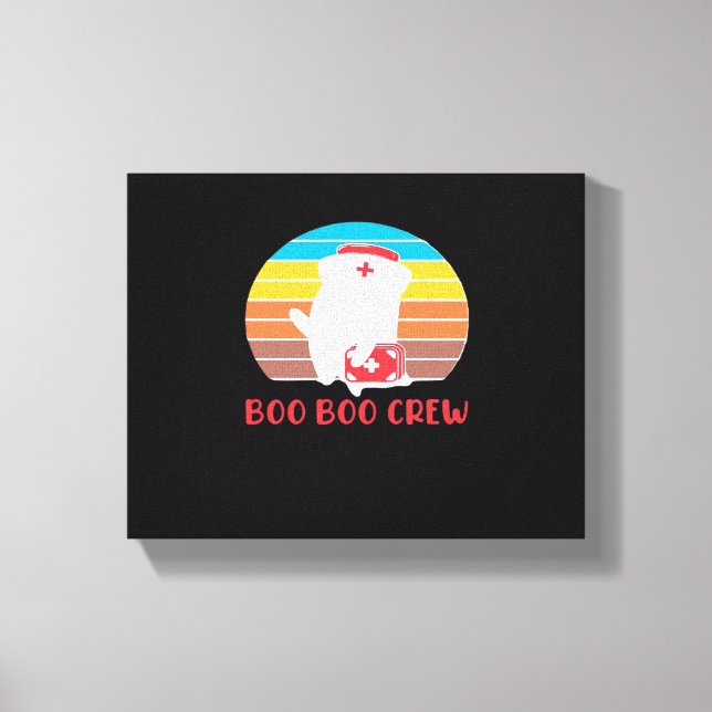 Toile Boo Boo Crew Nurse Funny Ghost Halloween Classique (Recto)