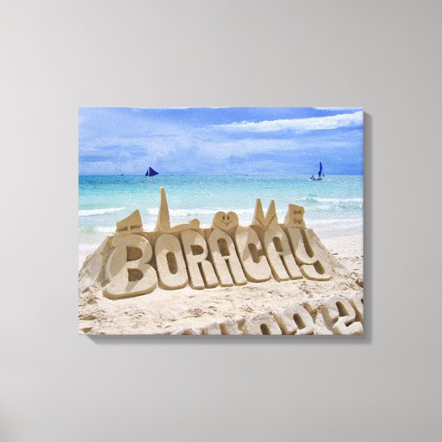 Toile Boracay, Philippines, Vue sur la plage et la mer (Recto)
