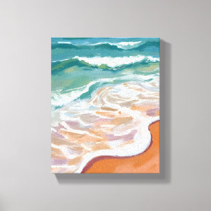 Toile Bord de mer   Vagues bleu aqua Plage Aquarelle