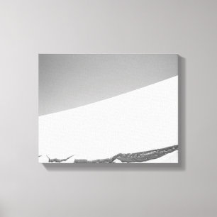Toile Bord noir et blanc d'une dune de sable blanc 11x14