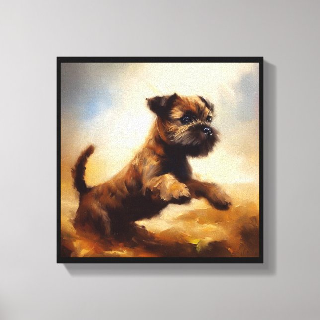 Toile Border Terrier Chien  (Recto)