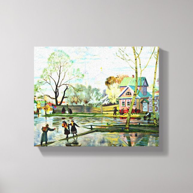 Toile Boris Kustodiev, Printemps, peinture célèbre (Recto)