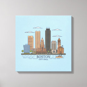 Toile Boston City Skyline, boston ma skyline