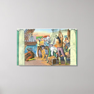 Toile Boston, MassachusettsBoston Tea Party scène